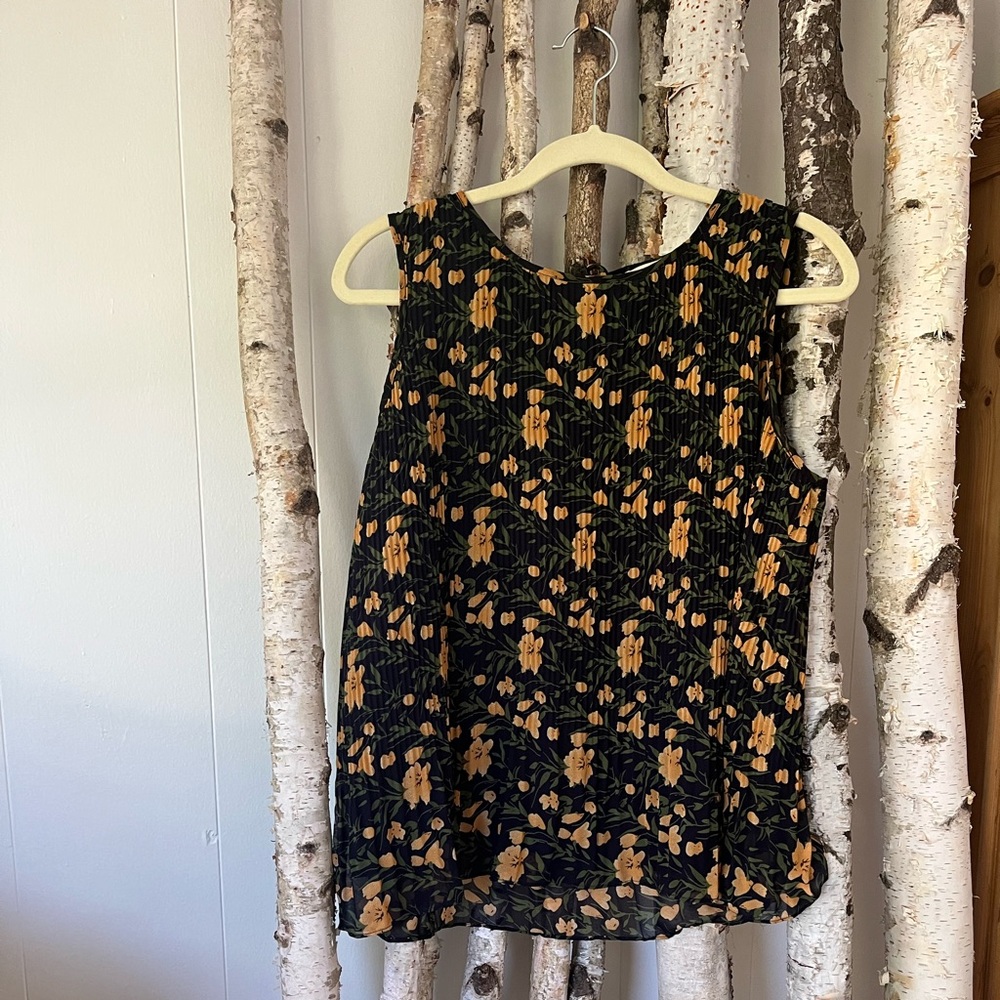 Floral Semi Sheer Double Layered Blouse